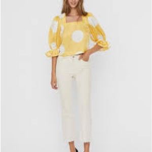 VERO MODA Filuca Square Neck Puff Sleeves Polka Dot Blouse